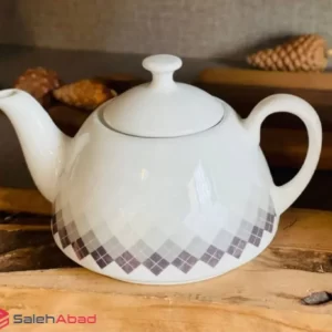 فروش عمده قوری چینی کف پهن طرح خشتی