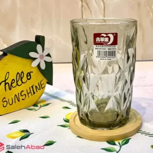 فروش عمده لیوان شیشه ای طرح لوزی 400 میل