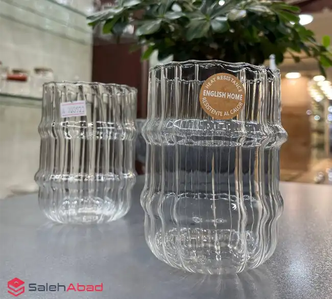 فروش عمده لیوان اسموتی پیرکس شیار دار