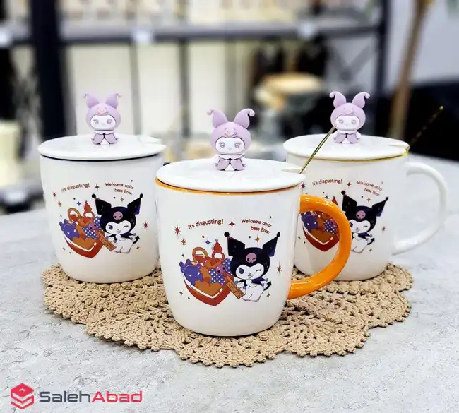 فروش عمده ماگ قاشق دار طرح کرومی
