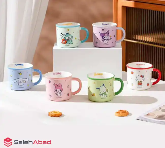 فروش عمده ماگ سرامیکی رنگی طرح کرومی