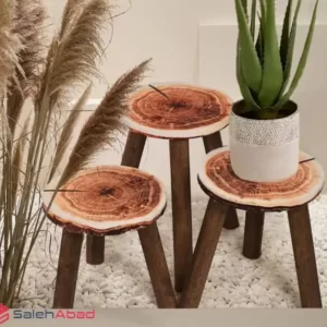 فروش عمده پایه گلدان طرح چوب سه عددی