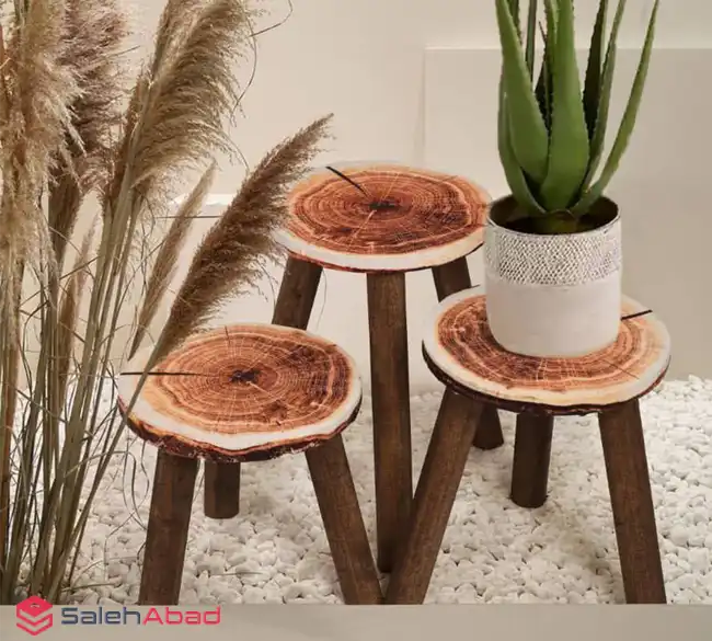 فروش عمده پایه گلدان طرح چوب سه عددی