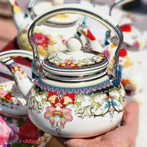 فروش عمده کتری لعابی طرح گلدار YEDEKONG
