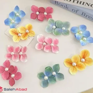 فروش عمده کلیپس انبری دو گل پارچه ای