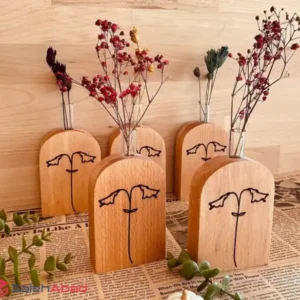 فروش عمده گلدان چوبی لوله ای مینیمال