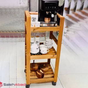 فروش عمده استند کافی بار چوبی چرخ دار