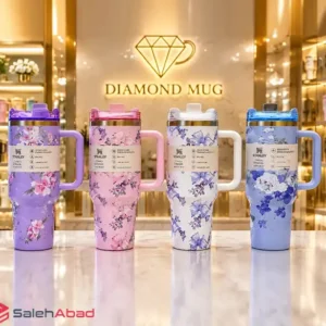 فروش عمده تراول ماگ استیل استنلی گلدار