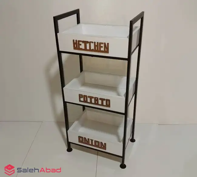 فروش عمده جا پیازی چوبی فلزی سه طبقه