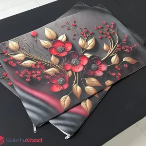 فروش عمده روبالشتی مخمل گلدار سه بعدی