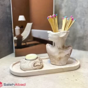 فروش عمده ست جاشمعی و گلدان سنگ مصنوعی