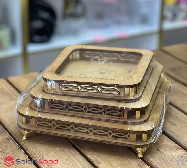 فروش عمده رایزر چوبی پذیرایی مربعی 3 تکه