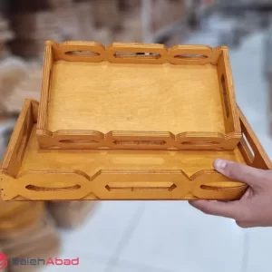فروش عمده سینی چوبی مستطیل 2 عددی
