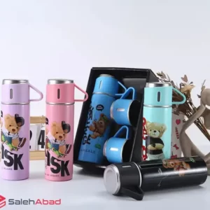 فروش عمده فلاسک استیل سه کاپ طرح خرس