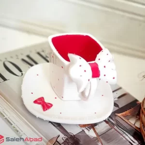 فروش عمده فنجان نعلبکی طرح پاپیون سرامیکی