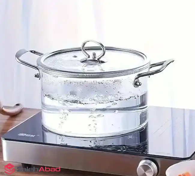 فروش عمده قابلمه پیرکس دسته استیل