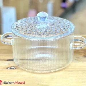 فروش عمده مینی قابلمه پیرکس شیار دار 1.8 لیتر