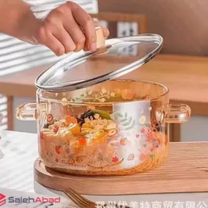 فروش عمده قابلمه پیرکس طرح دار 1800 میل