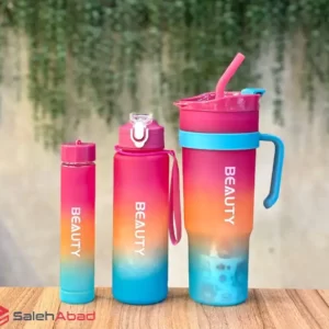 فروش عمده قمقمه آب رنگی سه قلو بیوتی