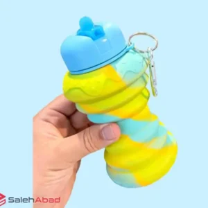 فروش عمده قمقمه سيليكونی تاشو طرح دمبل