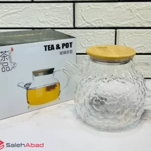 فروش عمده قوری پیرکس سنگی درب بامبو