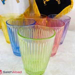 فروش عمده لیوان شیشه ای رنگی سوجان