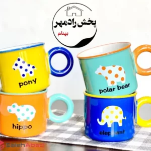 فروش عمده ماگ دسته حلقه ای طرح حیوانات
