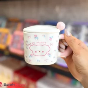 فروش عمده ماگ سرامیک درب دار طرح SWEET PUPPY