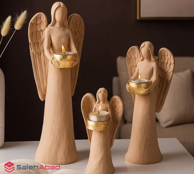 فروش عمده مجسمه جا شمعی وارمر طرح فرشته