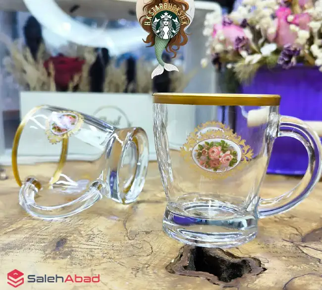 فروش عمده فنجان لب طلا گل رز حیات