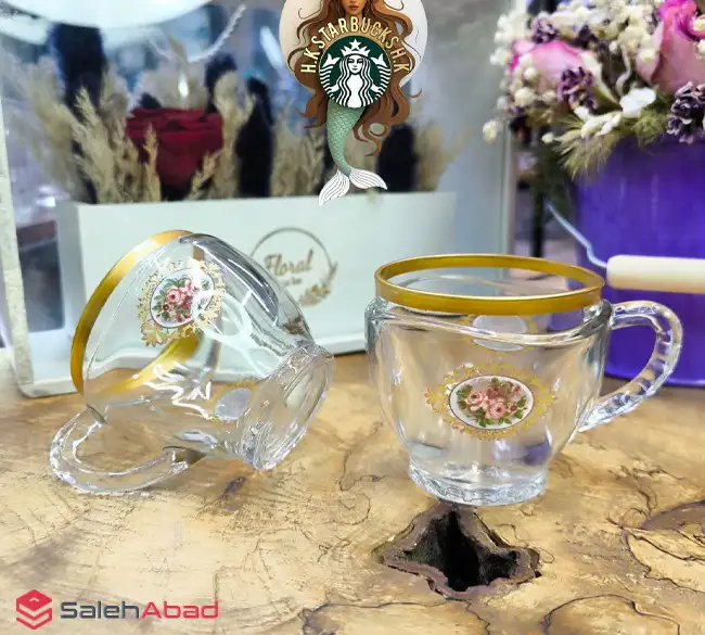 فروش عمده سرویس فنجان لب طلا گل رز مورا