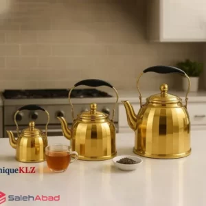 فروش عمده کتری استیل طلایی یونیک