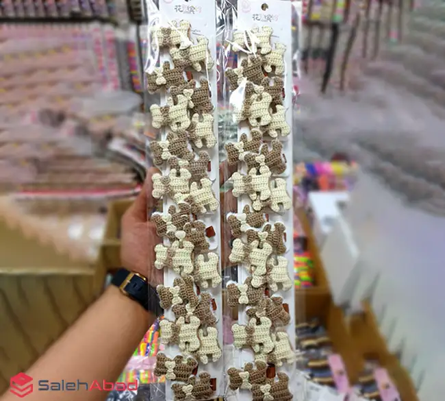 فروش عمده کش مو جفتی بافت طرح خرسی
