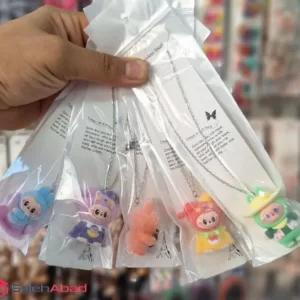 فروش عمده گردنبند بچگانه طرح لبوبو مخملی