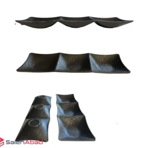 فروش عمده اردو خوری سه خانه مشکی ملامین