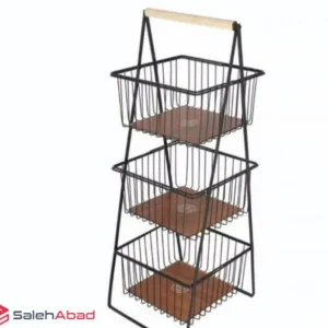 فروش عمده جا پیازی سه طبقه فلزی کف چوبی