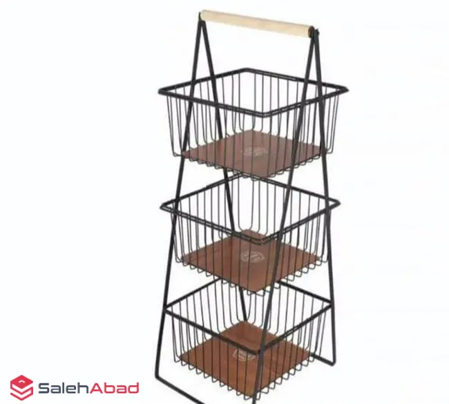 فروش عمده جا پیازی سه طبقه فلزی کف چوبی