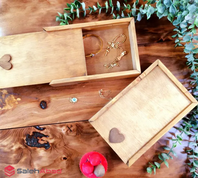 فروش عمده باکس جواهرات چوبی طرح قلب