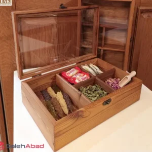 فروش عمده جعبه تی بگ پذیرایی چوبی 5 خانه