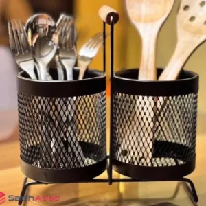فروش عمده جاقاشقی دوقلو فلزی دسته چوبی