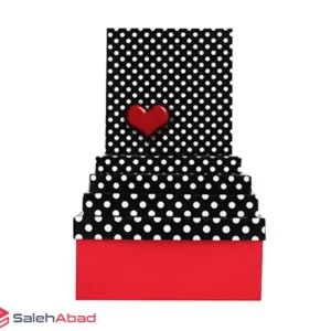 فروش عمده جعبه کادو مربع خالدار 5 سایز