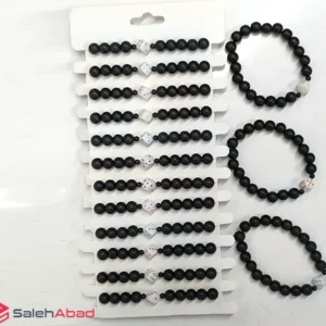 فروش عمده دستبند اونیکس مشکی مدل تاس