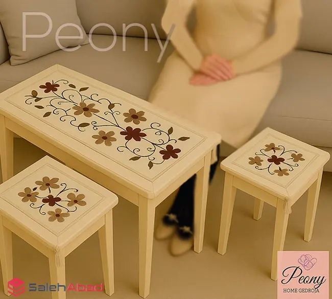 فروش عمده رومیزی پانچ دوزی سه تکه گلدار