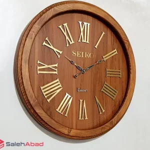 فروش عمده ساعت دیواری گرد چوبی سیکو