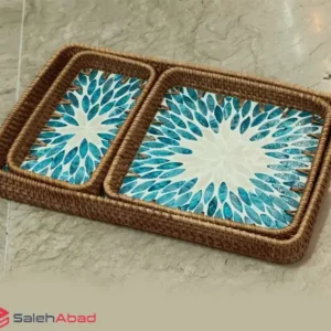 فروش عمده سینی حصیری مستطیل 3 سایزی
