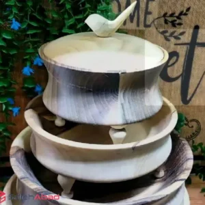 فروش عمده سرویس پذیرایی چوبی گرد 4 تکه