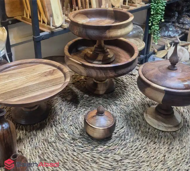 فروش عمده ست پذیرایی چوب گردو گرد 4 تکه