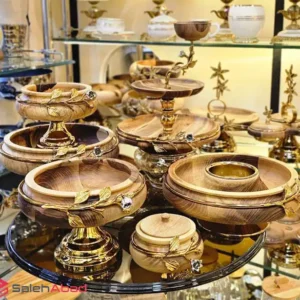 فروش عمده ست پذیرایی چوبی 5 تکه گل لاله