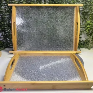 فروش عمده سینی بامبو مستطیل کف کریستال