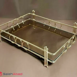 فروش عمده سینی کف آینه ای پایه دار طرح پیانو